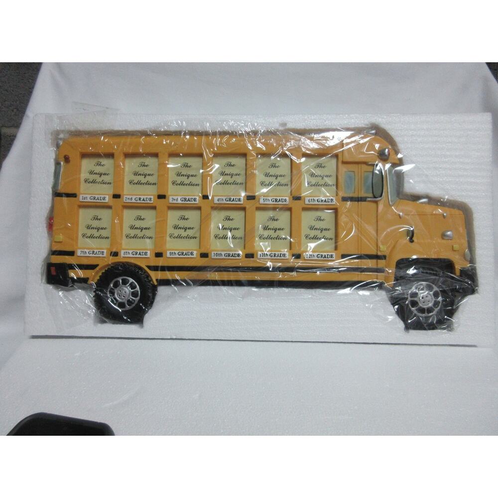VTG School Years Yellow Plastic Bus Picture Frame Photos 1st thru 12th grade New - Picture 2 of 9